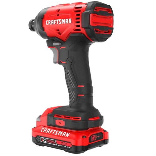 CRAFTSMAN Cordless 1/4 Impact Driver with 2 Ah Lithium Ion Battery, Charger and PH2 Screwdriving Bit, LED Light, High Torque, Variable Speed, 2900 RPM (CMCF801D1) - style: NEW 20V MAX Impact Driver Kit