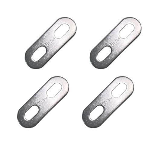 4 pcs 304 Stainless Steel Adjustable Mending Plates, 80mm(3 1/7inch) Flat Straight Slotted Repair Brackets for Pipe, Furniture & Structural Repair - size: 80mm(3 1/7inch)