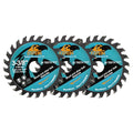 Wood Cutting Disc 3-3/8" 3pcs - 24T TCT Carbide Tipped Teeth Compact Circular Saw Blade with 10mm Arbor, General Purpose for Cuttting in Wood Plastic and Composite Materials - size: 85mm