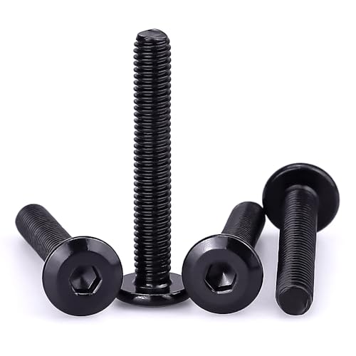 1/4-20 x 2 Black Hex Socket Head Cap Screws, 304 Stainless Steel 18-8, Furniture Bolts, Connector Screws, Black Coated, Full Thread, 25 PCS - size: 1/4-20 x 2"