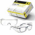 Safety Glasses Over Eyeglasses, Z87 Safety Goggles Over Glasses - color: 4 Pack - Clear