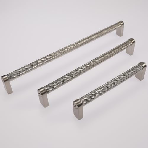10 Pack 3 inch(76mm) Brushed Satin Nickel Kitchen Cabinet Handles Knurled Cabinet Pulls Silver Drawer Pulls Kitchen Cabinet Hardware Handles Drawer Pulls Dresser Handles - color: Brushed Satin Nickel, size: 3" Hole Center（76mm）