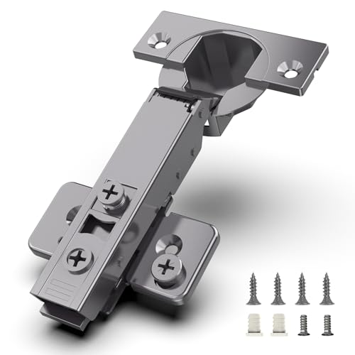 Chibery 10 Pack Frameless Full Overlay Soft Close Concealed Hinges, Black Titanium Plated, Self Closing, 105° Open Angle 3D Adjustment, Stop 85 ＆ 105 Degrees, Clip On, Stainless Steel for Cabinet Door - size: Full Overlay