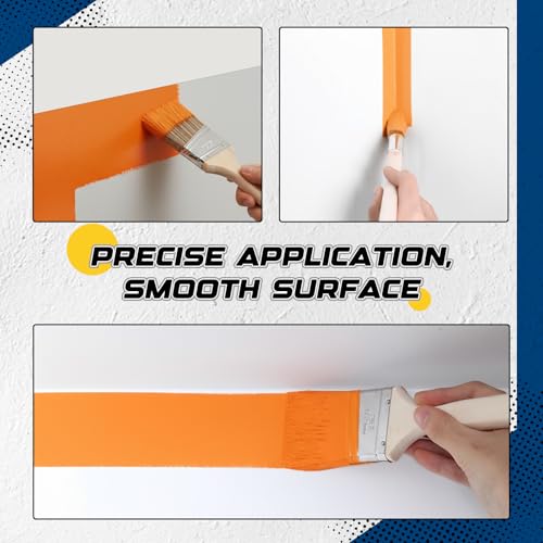 12 Pack Angle Sash Paint Brushes Treated Easy to Grip Wood Handle Synthetic Bristles Smooth Finishes Paint Brushes for Stain Wall Trim Painting Furniture (2.5 Inch) - size: 2.5 Inch