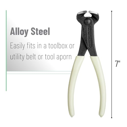 Bates- Nail Puller, 7 Inch, Creamy Beige, Nail Remover Tool, Cutting Pliers, Carpenter Tools, Staple Puller, End Cutting Pliers - color: Creamy Beige, size: 7", 1 Pack
