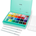 HIMI Gouache Paint Set, 48 Colors x 0.4 oz, Twin Jelly Cup, 3 Brushes - color: 48 colors