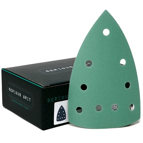 Serious Grit - 4" x 6" Delta P220 Grit Sanding Sheets - 50 Pack Box | Fits Festool DTS 400 & Mirka DEOS Delta Sanders - Heavy-Duty Hook & Loop Wet/Dry Film Sandpaper for Detail Work - size: 220 Grit