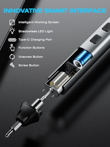 162-in-1 Mini Electric Screwdriver Set, NEZZBE Precision Cordless Power Screwdriver with 150 Magnetic Bits, 4 Torque Settings, Up to 5N.m Manual, LED Light & Portable Repair Kit for Laptop, Watch, PS5