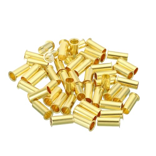 YOKIVE 50 Pcs Brass Ferrule Fittings, Compression Sleeves Ferrule Ring Assortment Kits, Great for Air Water Tubes (Brass Tone, 6mm OD) - size: 6mm