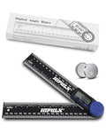 Digital Angle Finder Tool, 7 Inch Digital Protractor with LCD Display, 0-360° Angle Finder Tool Digital, Construction Protractor & Ruler with Dual Battery for Woodworking, Construction