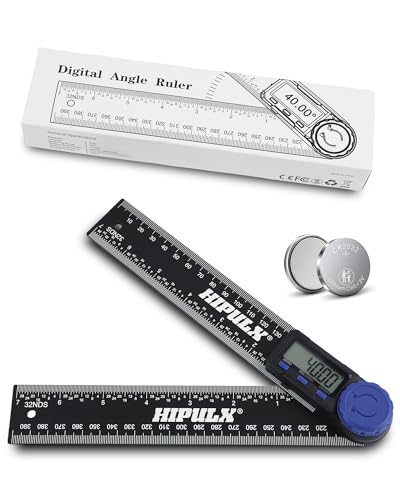 Digital Angle Finder Tool, 7 Inch Digital Protractor with LCD Display, 0-360° Angle Finder Tool Digital, Construction Protractor & Ruler with Dual Battery for Woodworking, Construction