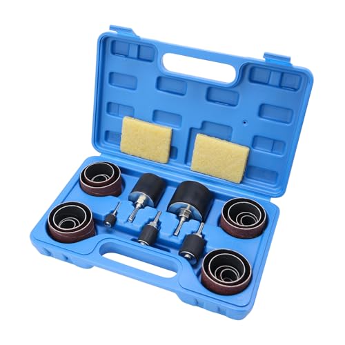 Sanding Drum and Sleeves Set 1-1/2’’,1’’, 1/2’’ with 2 Sandpaper Cleaning Stick - Rubber Eraser, Drill Sanding Kit for Sanding Polishing Multiple Materials Wood Fiberglass Metal, 80, 120 Grit-27PCS - size: Length: 1/2''~1-1/2''(sanding drums & sleeves)