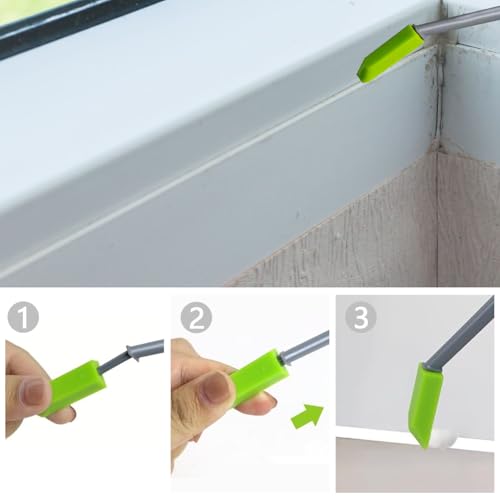 Silicone Caulking Tool Kit - Professional Sealant Finishing Tools for Tight Areas, Bathroom, Kitchen, Window, Sink & Floor - Caulk Smoother, Applicator & Scraper (Green)