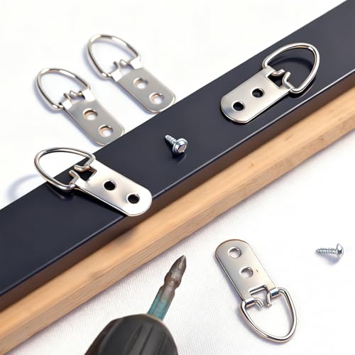 D-Ring Picture Hangers with Screws 30 Pack Hangers for Picture Frame 2Hole - size: 2hole_30pcs