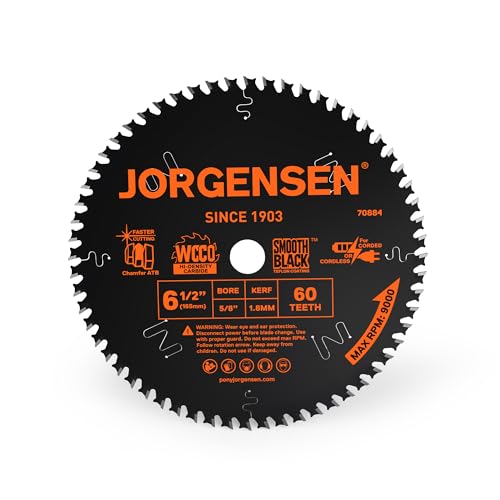 JORGENSEN 6-1/2" 60T Circular Saw Blade, Carbide Tipped Finish Blade