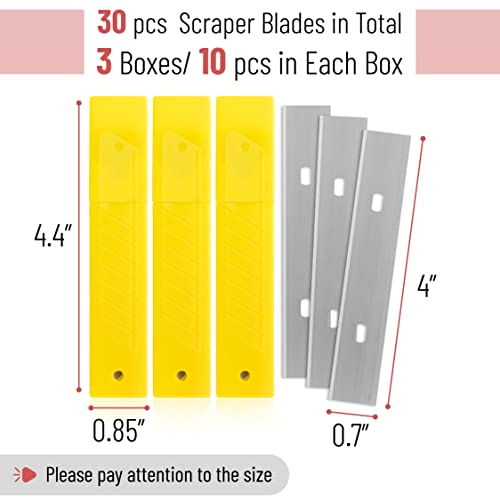 Bates- Replacement Scraper Blades, 4 Inch, 30 Pcs, Scraper Blades, Floor Scrapper Blade, Replacement Razor Blades, Carbon Steel Razor Blades, Paint Scraper Blades, 4 Inch Scraper Blades - size: 30 Pcs
