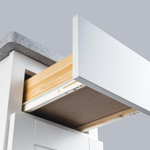 22 Inch Euro Slides, Pack of 2, for Face-Frame and Frameless Cabinets. 75lbs Capacity Cold Rolled Steel, Powder Coated. Choose Length by Drawer Box and not Cabinet Depth. Includes Brackets & Screws - size: 22 Inch