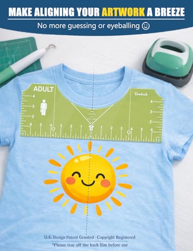 Vowlove T-Shirt Ruler Set for Cricut Vinyl and Shirt Placement Guide - color: 01 Fluorescent Yellow