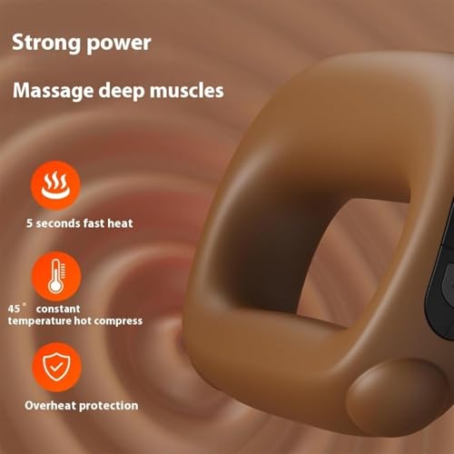 Deep Tissue Percussion Muscle Massage Gun: with Heat, Adjustable Intensity and Speed, Super Quiet, USB-C Rechargeable, Portable, Pain Relief for Athletes and Everyone, Ideal Gift（Brown） - color: Brown