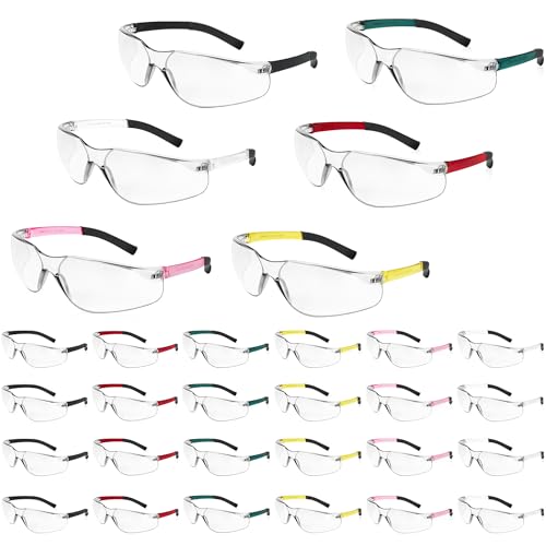 Salfboy Clear Safety Glasses Bulk for Men, Ansi Z87.1 Protective Eyewear - color: Colorful