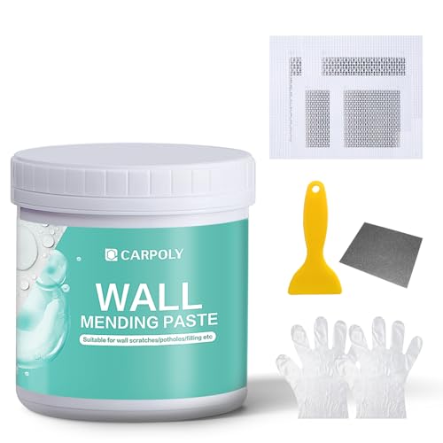 Drywall Repair Kit - 32 OZ Wall Spackle Paste with Self Adhesive Metal Patch, Dryall Repair Patch Kits, White Wall Putty Hole Filler, Quick and Easy Solution for Holes, Cracks and Gaps