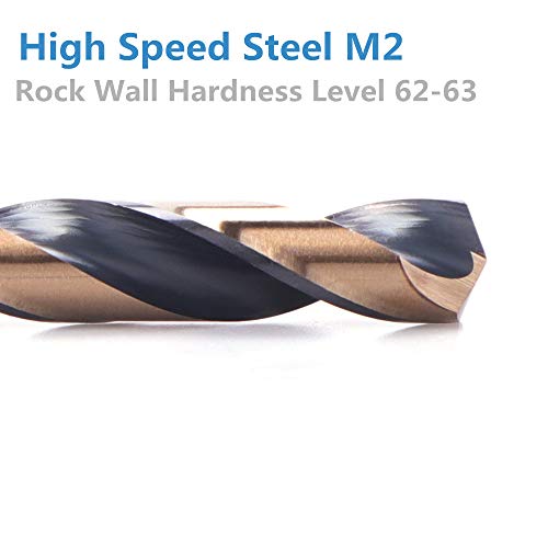 2PCS 1/2" Black and Gold Twist Drill Bit Set - size: 1/2 inch