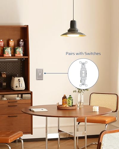 DEWENWILS Metal Wall Plate, Single Toggle Switch Cover, Brushed Nickel - color: Brushed Nickel, size: 1 Toggle 4PK