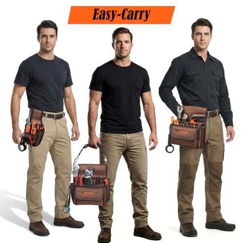 WELKINLAND 7-Pocket & 10-Pocket Tool Belt Pouches Set, Handy Tool Pouch