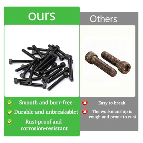 140Pcs M3 x 30mm Hex Socket Head Cap Screws Bolts, Carbon Steel, Black Oxide Finish, Allen Socket Drive, Full Threads,with Hex Spanner - size: M3 x 30-140Pcs