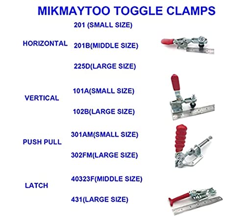 Quick Release Horizontal Toggle Clamp Hold Down Hand Tool Horizontal Heavy Duty Push Pull Toggle Clamp… (201-16 PACK) - style: 201-16 PACK