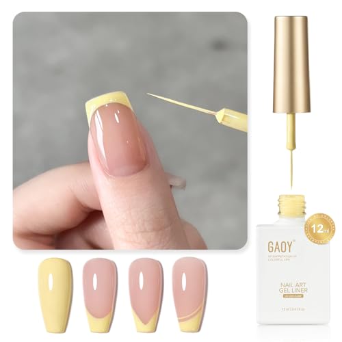 GAOY Yellow Swirl Gel Nail Polish Art Liner, 12ml Pastel Butter Color - color: Lemon Yellow