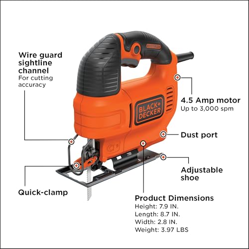 BLACK+DECKER Jig Saw, 4.5 -Amp (BDEJS300C)