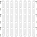 8 Pack White Flat Brackets, 8 Inch Straight Brace Mending Plate with Screws - size: 8 Pcs/ 8” x 0.8”