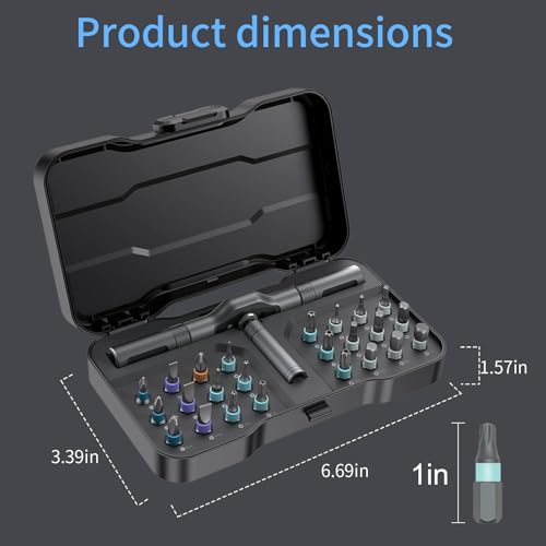 24-in-1 Magnetic Screwdriver Set, DIY Ratchet Screwdriver Set with Detachable Handle, Portable Compact Repair Tool Kit for Furniture Laptop Electronicsv Bicycle - style: 24 in 1