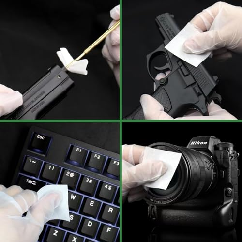 1700PCS gun cleaning supplies—1500PCS Gun Cleaning Patches +200PCS Gun Cleaning swabs,2"x2"Lint Free Gun Cleaning Rags,6"Long Cotton swabs for 9mm and All Caliber of Firearms.Gun Cleaning Kit - color: 300Patches+ 300Pointed Swabs+ 2 Bottles CLP