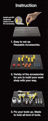 Free Zone 4-Piece Large Pegboard Set - color: Lime Green
