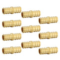 10-Pack EFIELD Pex 3/8" x 3/8"Straight Coupling Brass Crimp Fitting - size: Pack of 10, style: 3/8" x 3/8"