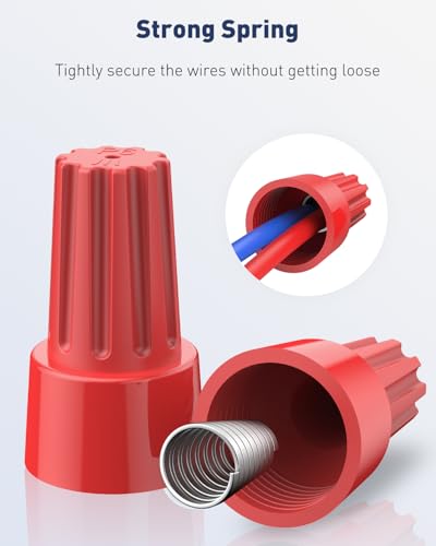 Vibit 50 Pcs Wire Nuts Wire Caps Electrical Connectors Spring 10-22 AWG - size: 50 Pcs