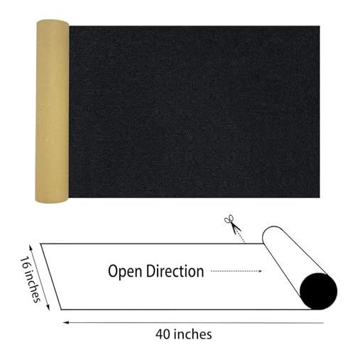 PXBBZDQ Large Linen Repair Patch, 16X40 Inch Linen Fabric Patch for Furniture and Sofa Self-Adhesive Upholstery Refinishing Repair, Couch Fabric Patch (Black, 16X40) - color: Black