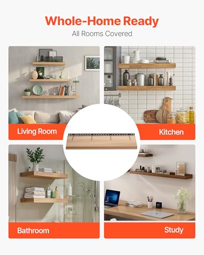 VEVOR Floating Shelf Bracket 1 Pack, 230 lbs/104 kg Weight Capacity, 43x6.2x1.5 inch / 1092.2x157.4x38.1 mm, Heavy Duty Hidden Shelf Brackets Support, Wall Mounting Invisible Floating Shelves Bracket