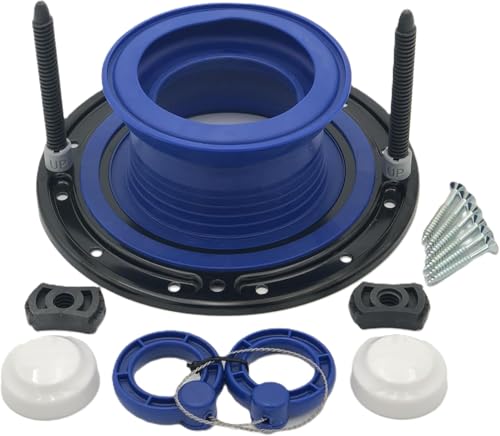 One N Done Toilet Flange Repair Kit - Toilet Kit For Low or Broken Flange. Toilet Wax Ring Replacement Kit W/Toilet Flange Extender Kit, Easy Toilet Bolts, & Toilet Caps For Bottom of Toilet. (1 Ea.)