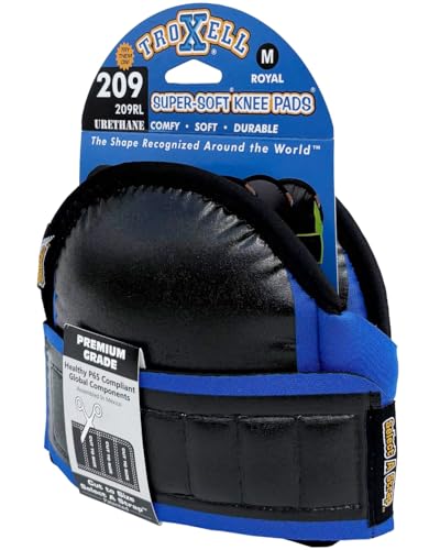 TROXELL USA Super-Soft Medium Royal Knee Pads - Comfortable, Adjustable, Washable Kneepads
