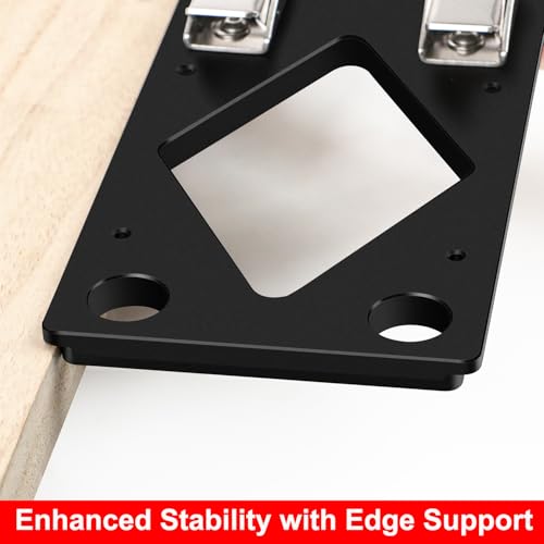 Track Saw Guide Rail Square CNC-Machined Track Saw Square Guide with Edge Support, 90° Right Angle Cutting Tool Compatible with Festool and Makita Compact Parallel Guide System Accessory - color: Black
