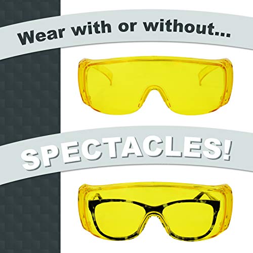 SAFE HANDLER Diamont Vented Over Glasses Safety Glasses - color: Amber