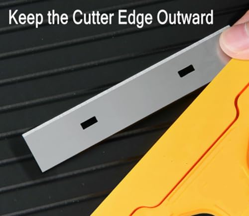 2pack Razor Blade Scraper, Industry Glass Window Scraper, Heavy Duty Cleaning Scraping Hand Tool with 20pcs Blades for Putty Residue Stains Paints Glue Mud Wallpaper Removing Remover Cleaner (Yellow) - color: Yellow