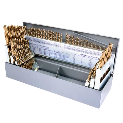 Cobalt Drill Bit Set - 115Pcs M35 HSS Bits, 1/16"-1/2", A-Z, #1-#60 - style: 115 pcs Cobalt