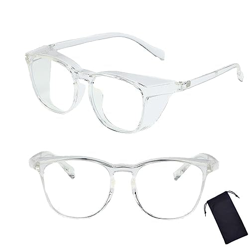 Safety Glasses for Men Women, Anti Fog Safety Goggles Comfortable Blue Light Blocking UV Protective Adult Nurse - color: White 1pack