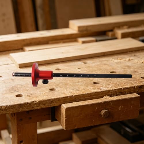 Precision Woodworking Marking Gauge - Aluminum Alloy, Dual Inch & MM Scale for Perfect Parallel Lines, Mortise Measurement & Crafting, Woodworking Tools