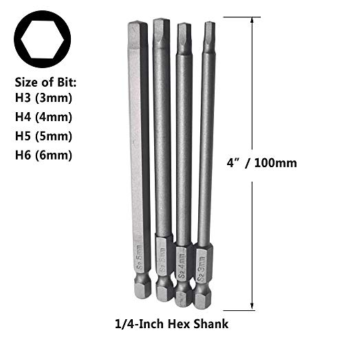 Yakamoz 16Pcs Long Magnetic Screwdriver Bit Set, 1/4" Hex Screw Driver Bits