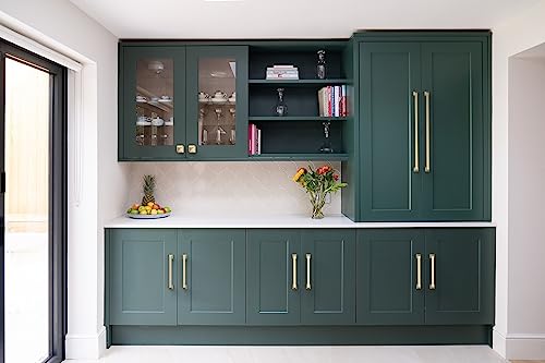 9BUILD 10 Pack 10 Inch Brushed Brass Cabinet Pulls,Kitchen Hardware - color: Brushed Brass, size: 10"/256MM Hole Center